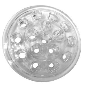 Vintage Clear Glass Flower Frog with 16 Holes for Arranging Flower Stems.